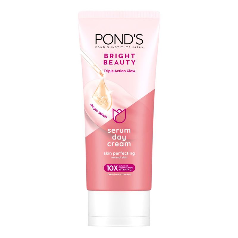 Pond's Bright Beauty Serum Day Cream Triple Action Glow 40Gr 20 Gr