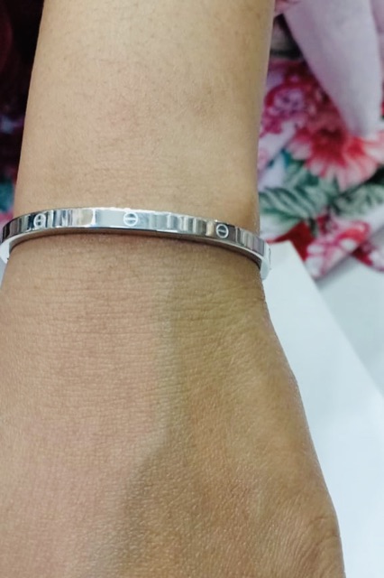 Titanium / gelang titanium / gelang model baut/ titanium silver