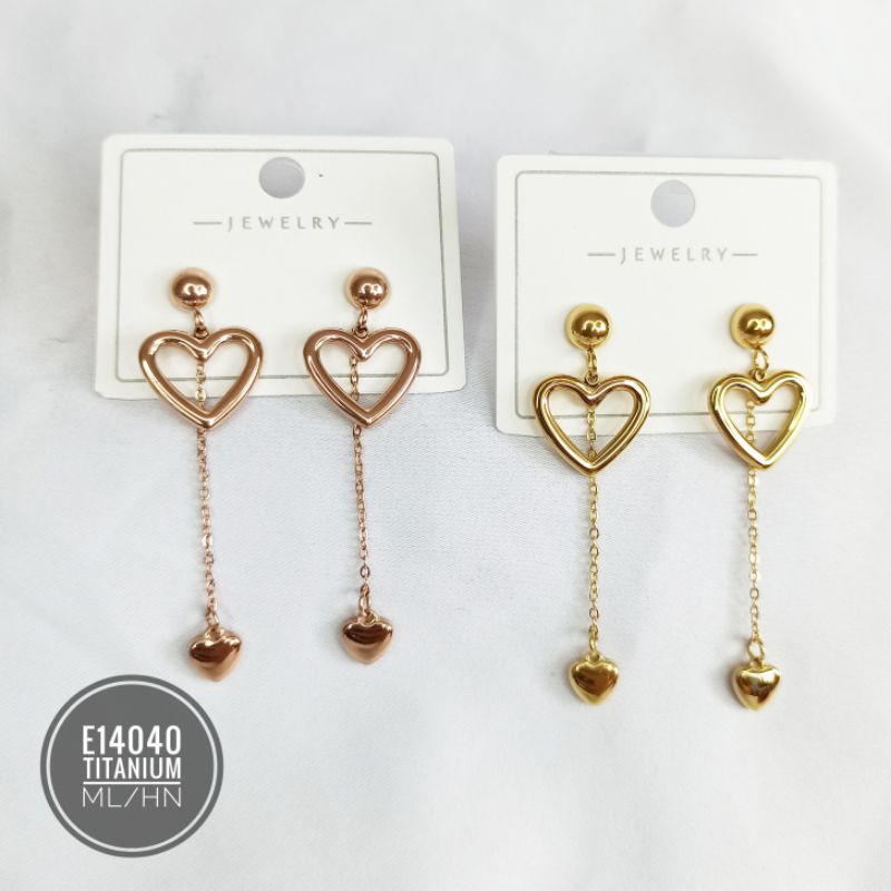 Anting Titanium Stud Jurai Love E14040