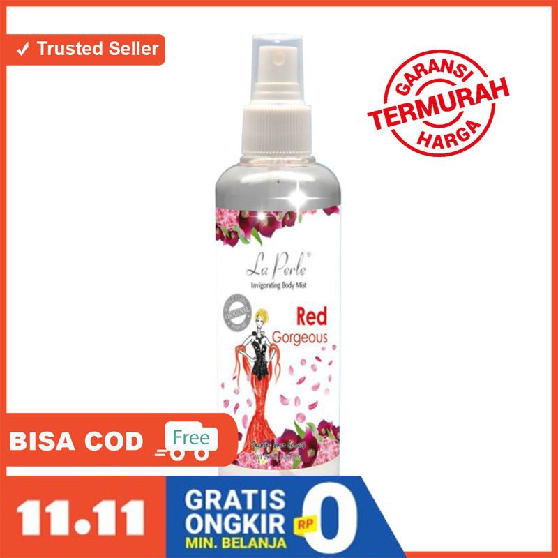 Original parfum La Perle Body Mist RED GORGEOUS 250ml TERBAIK