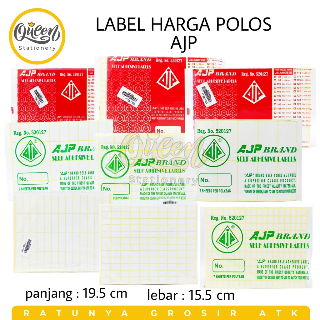 

1 PAK KECIL (7 LEMBAR) LABEL HARGA POLOS AJP - SUNWELL / STICKER LABEL / LABEL UNDANGAN / SELF ADHESIVE LABEL