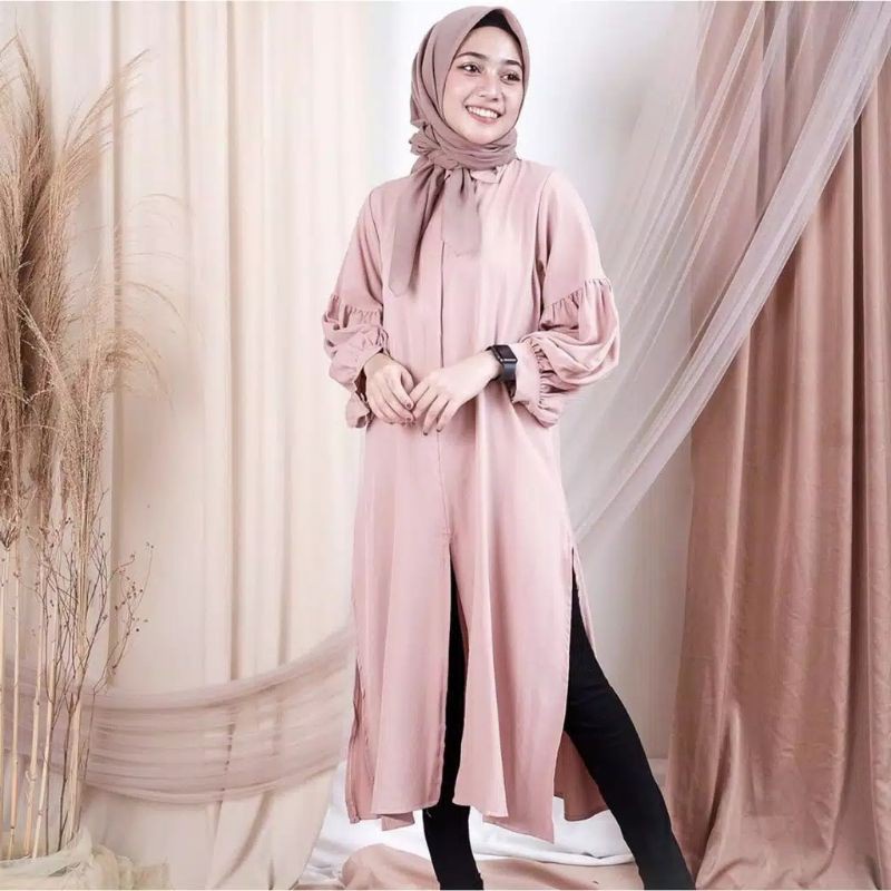 Baju Baju Imfort Wanita Nadin Plain Tunik Shakila Premium