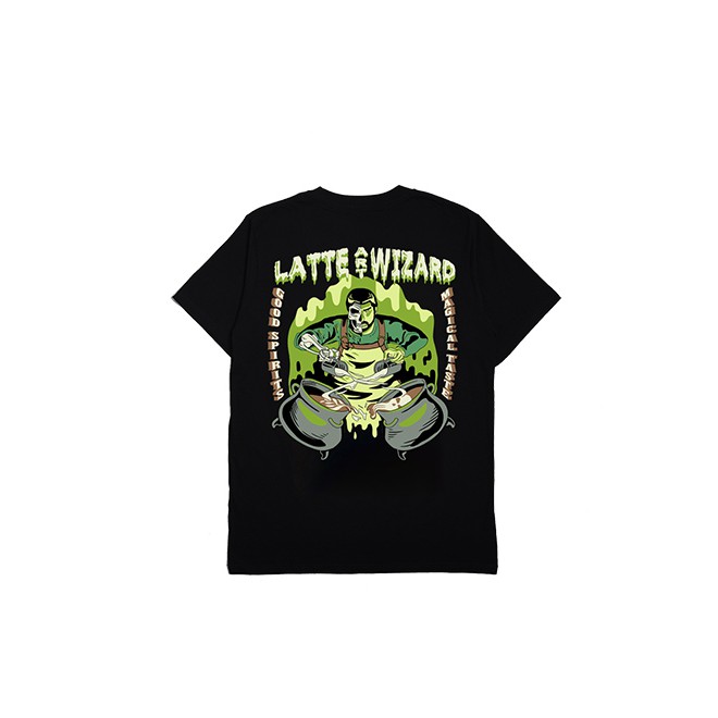 Kaos Pria Jackhammer Latte Art Wizard Tee Black Tee Tshirt