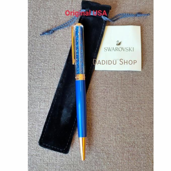 

Swarovski Crystalline Pen Ros Blue Original Bolpen Pulpen Asli