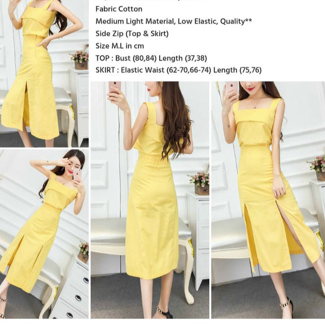 h-f9645fashion wanita setelan atasan n rok import