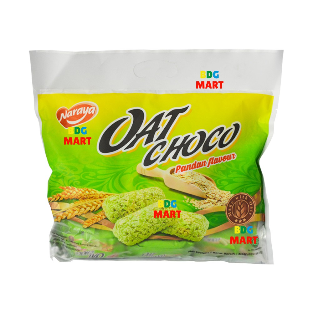 

PACK Naraya Oat Choco Pandan Sereal Praktis Rasa Pandan Sarapan Sehat - 40pcs x 10g