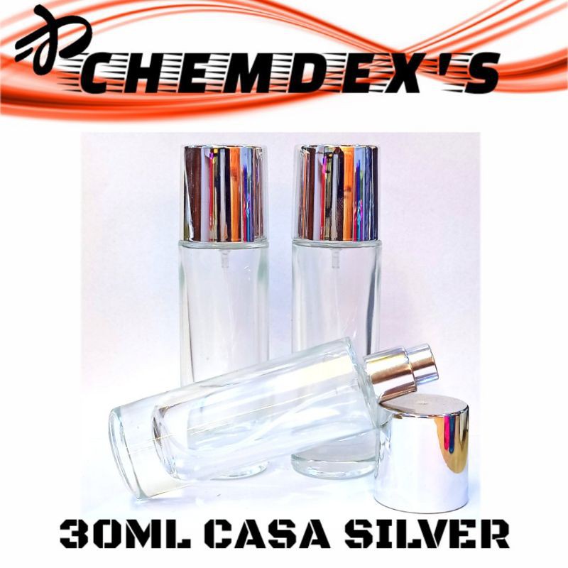 BOTOL PARFUM CASA SILVER// 30ML// SPRAY || botol parfum 30ml || botol drat/PERLUSIN