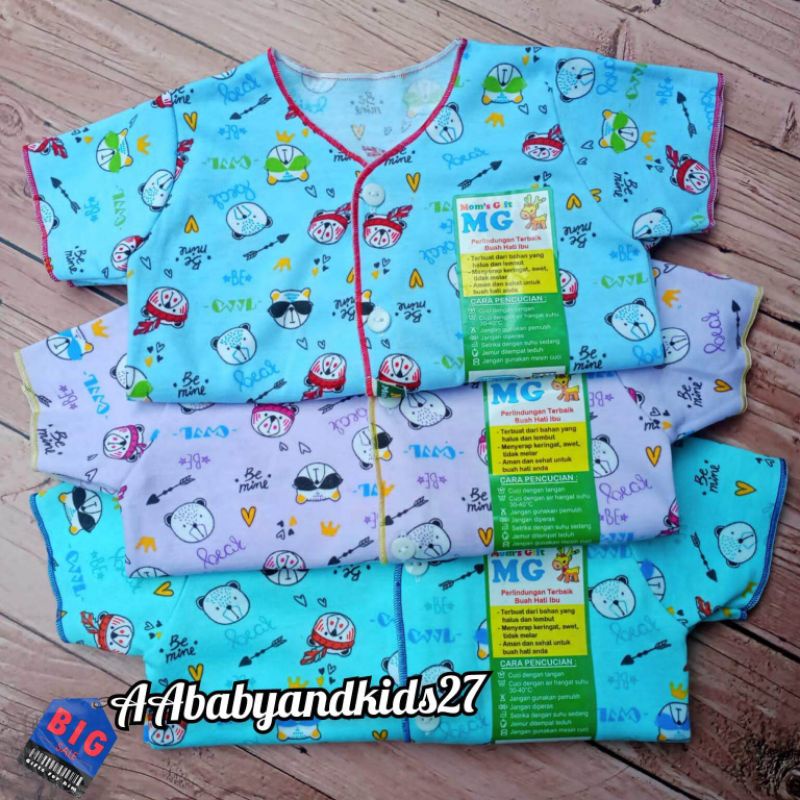 DAPAT 3PC!!!MOMS GIFT BAJU BAYI LENGAN PENDEK FULL PRINTING USIA NEWBORN 0-4BULAN SNI HIGHT QUALITY