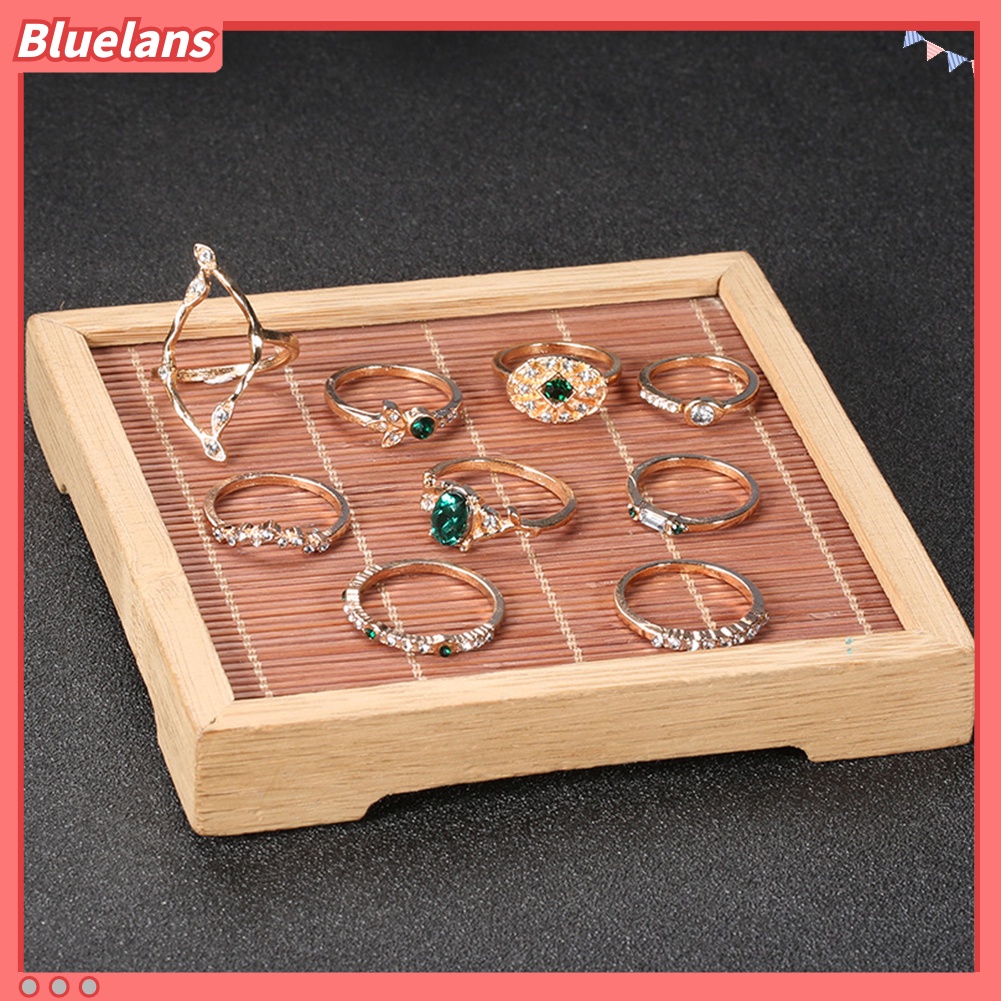 Bluelans 9Pcs / Set Cincin Buku Jari Aneka Bentuk Aksen Berlian Imitasi Untuk Wanita