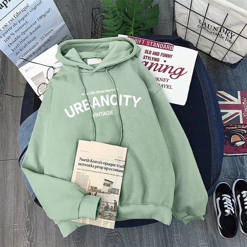 Hoodie Cewek Cowok Unisex Urbancity Bahan Fleece Tebal