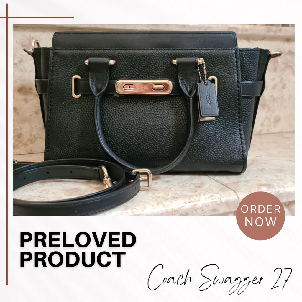 [Preloved] COACH SWAGGER SIZE 27 - Black