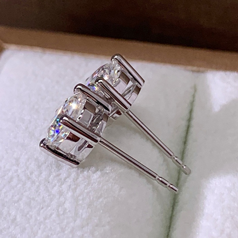 Classic 4 Claws Cubic Zirconia Women Earrings Crystal CZ Stone Minimalist Ear Stud Luxury Wedding Eternity Jewelry