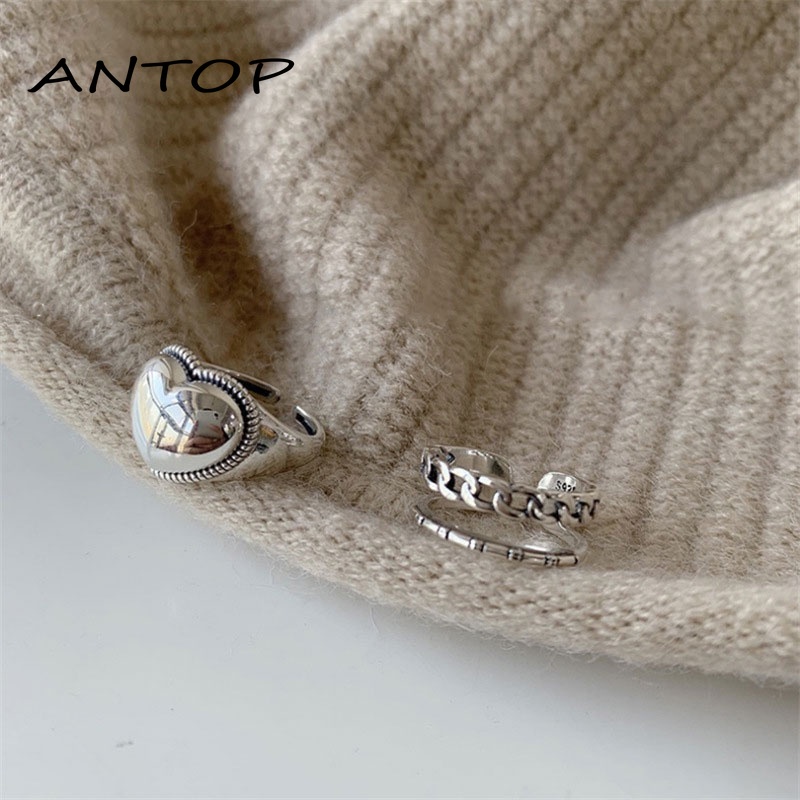 Fashion Cinta Cincin Kepribadian Retro Pembukaan Indah Wanita Pria Pernikahan Pertunangan Perhiasan Hadiah ANTOP