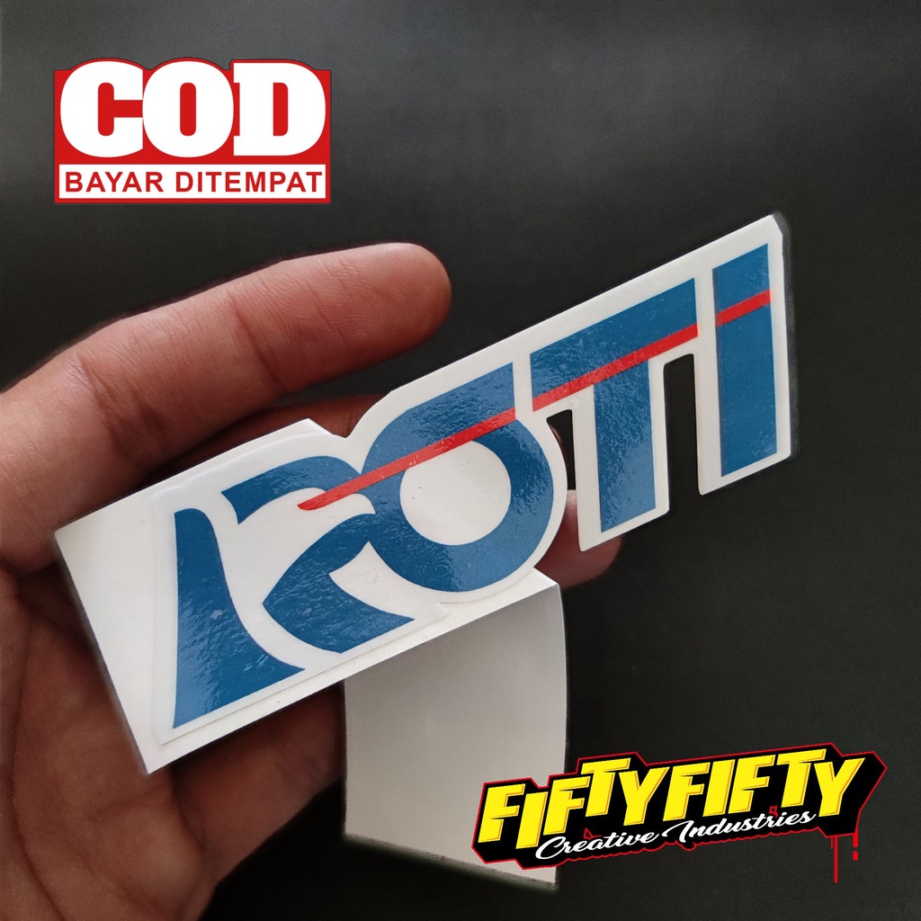 Stiker Print Cut PLESETAN RCTI ROTI Stiker Printing Laminasi Glossy Tahan Air Stiker Motor Mobil Helm Sudah Membentuk
