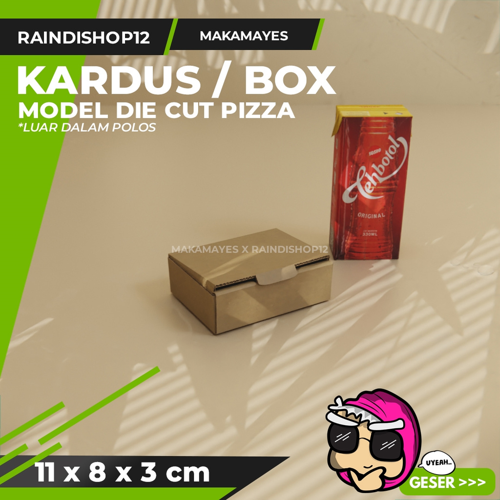 

(MIN 10 PCS) BOX 11 X 8 X 3 CM KARDUS DIE CUT PIZZA KEMASAN PACKAGING KADO