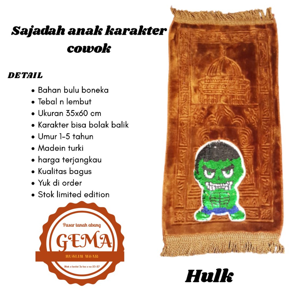 sajadah anak karakter cowok