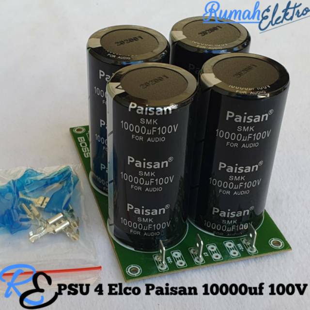 Kit PSU 4 Elco PAISAN 10000uf 100V Plus Skun