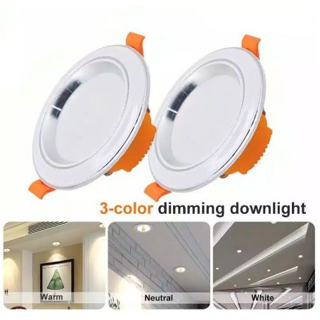 LAMPU DOWNLIGHT LED 3 WARNA 5WATT/ WARNA SILVER/PANEL LED/ LAMPU PLAFON/ PANEL PLAFON