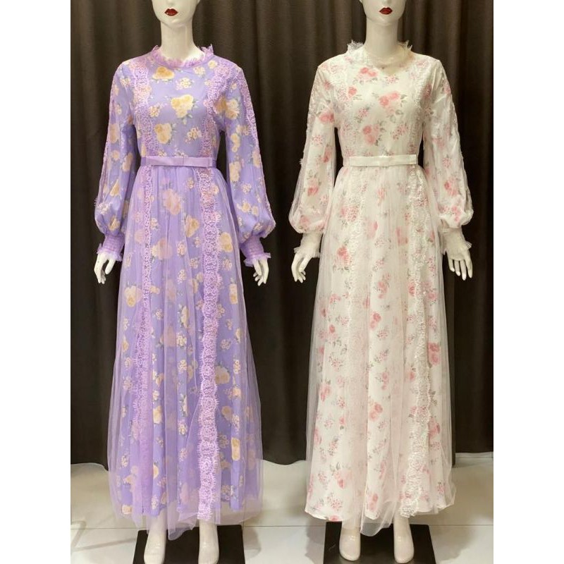 GAMIS / DRESS MEWAH IMPORT PREMIUM VIVORIE LILAC SIZE S
