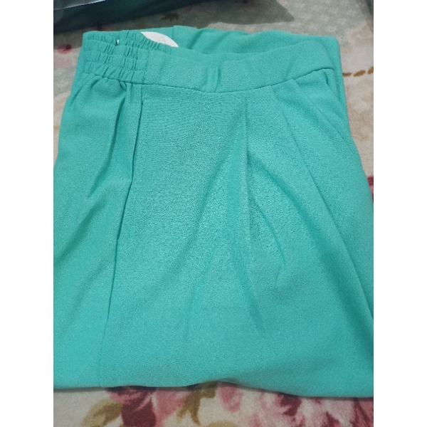 KULOT POLOS PREMIUM MODEL JATUH LURUS JUMBO  ALLSIZE MUAT S M L Xl  XXL-hijau tosca