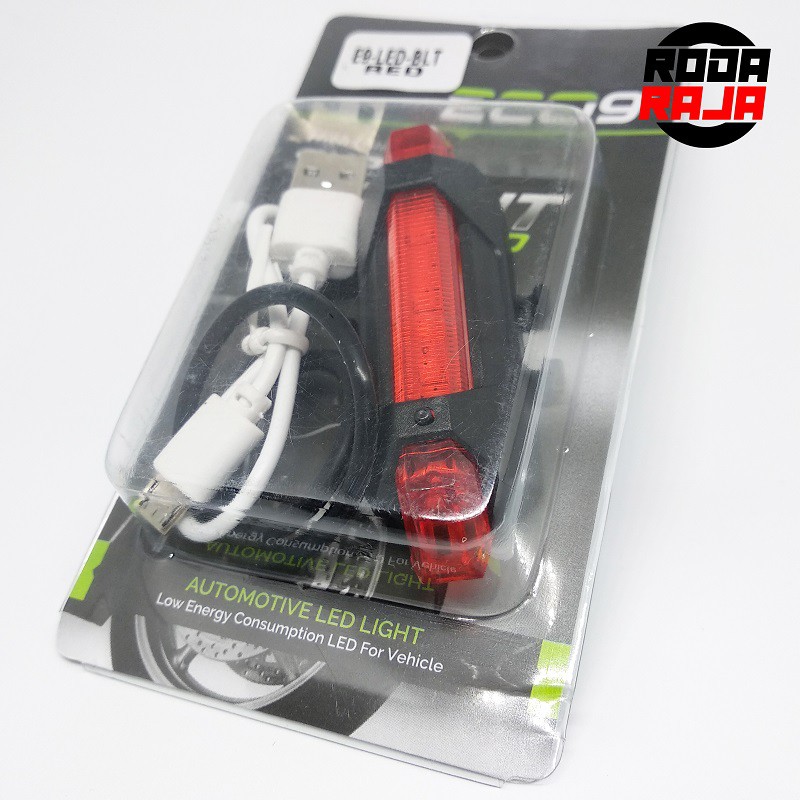 Lampu LED Tail Light Belakang Sepeda Road Bike Lipat MTB Eco9 Asli Original Bagus Awet