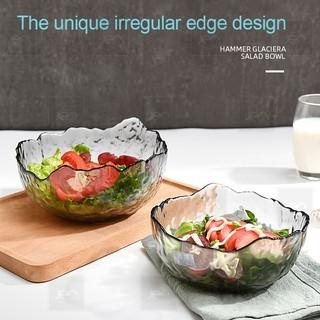 Saji | Japanese Transparent Bowl Gold Rim Salad Bowl / Mangkok Besar Kaca