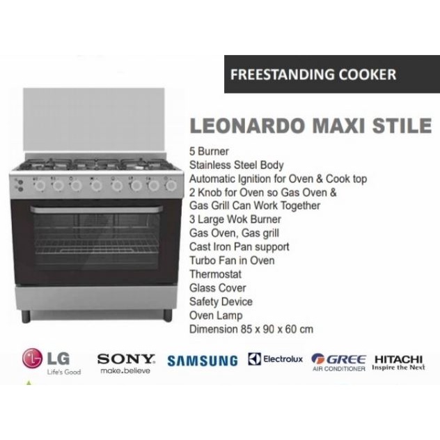 Freestanding Diamante leonardo maxi stile 5 tungku