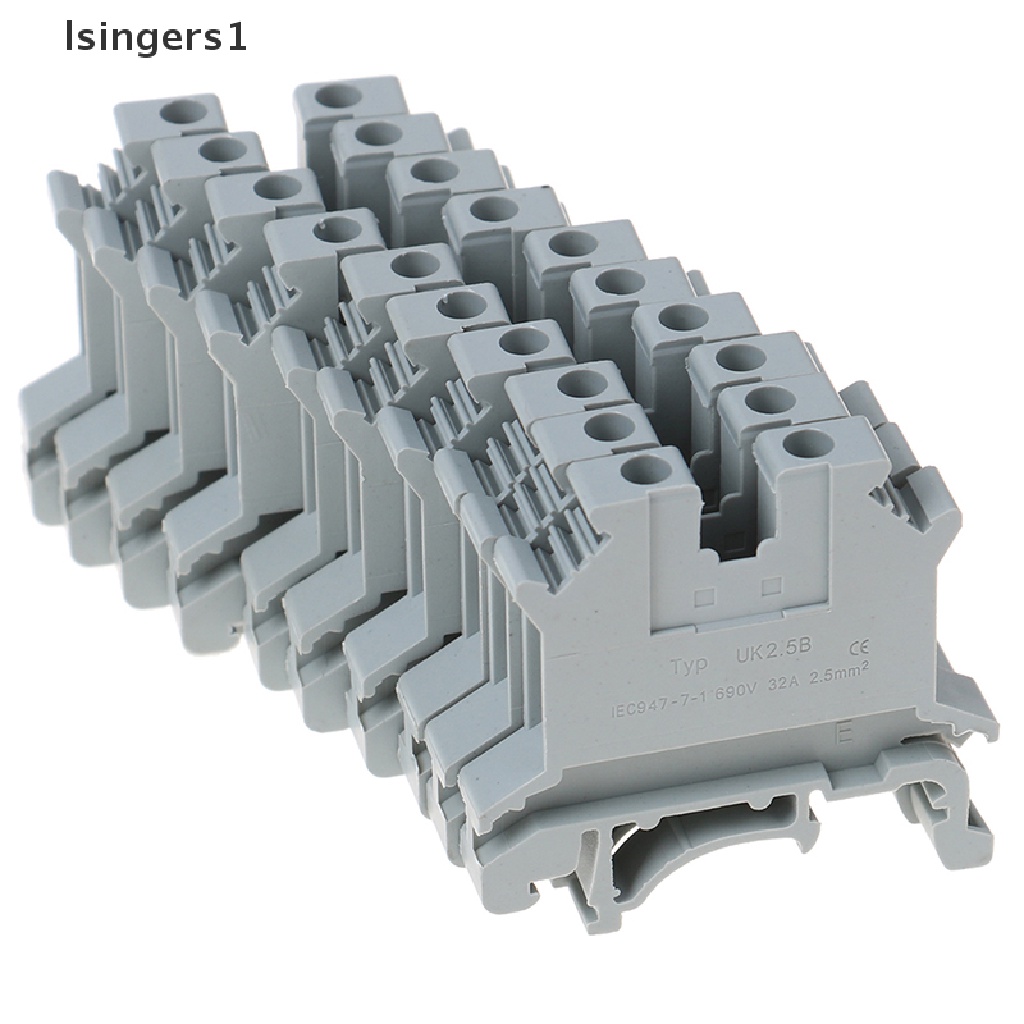 (lsingers1) 10pcs Terminal Block Rail Mount Panel Universal UK 2.5B 32A
