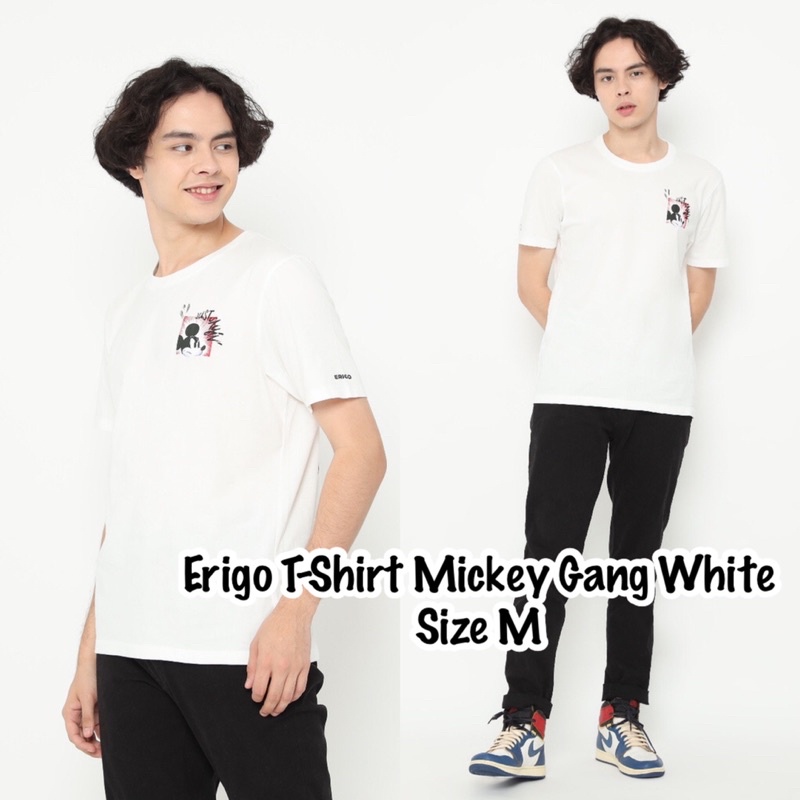 New - Erigo T-Shirt Mickey Gang White - Size M