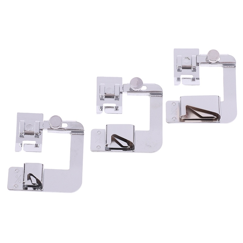 3pcs / set Presser Foot Rolled Hemed Untuk Mesin Jahit Brother