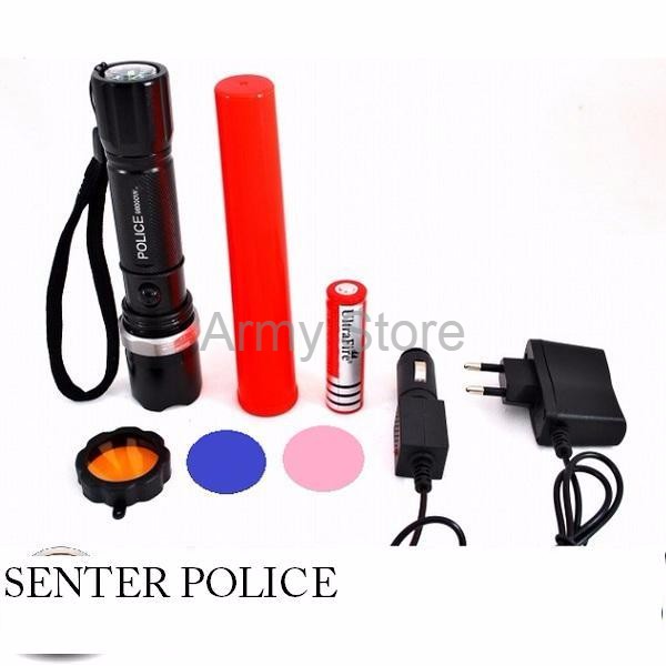 BEST SELLER Senter Lampu Flashlight SWAT Police 99000w Kode 8460 1 Plus Sarung Senter