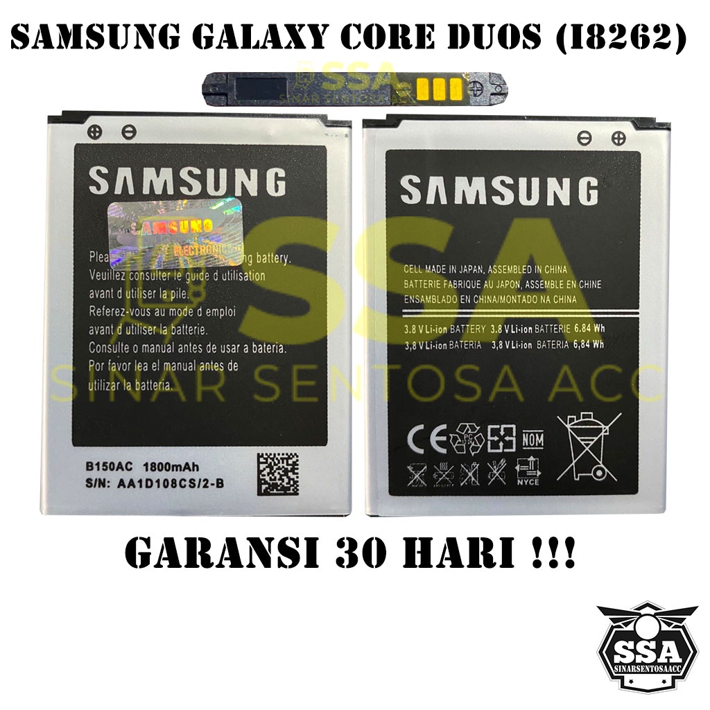 Baterai Original OEM Samsung Galaxy Core Duos i8260 i8262 G3502 B150AC HP Ori Battery Batrai Batre Batu Batere GARANSI AWET MURAH