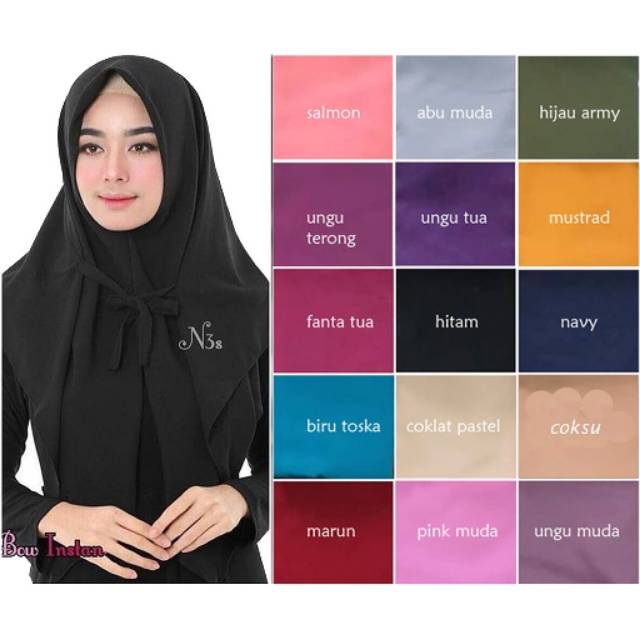 Jilbab/kerudung/hijab segi tiva instan tali