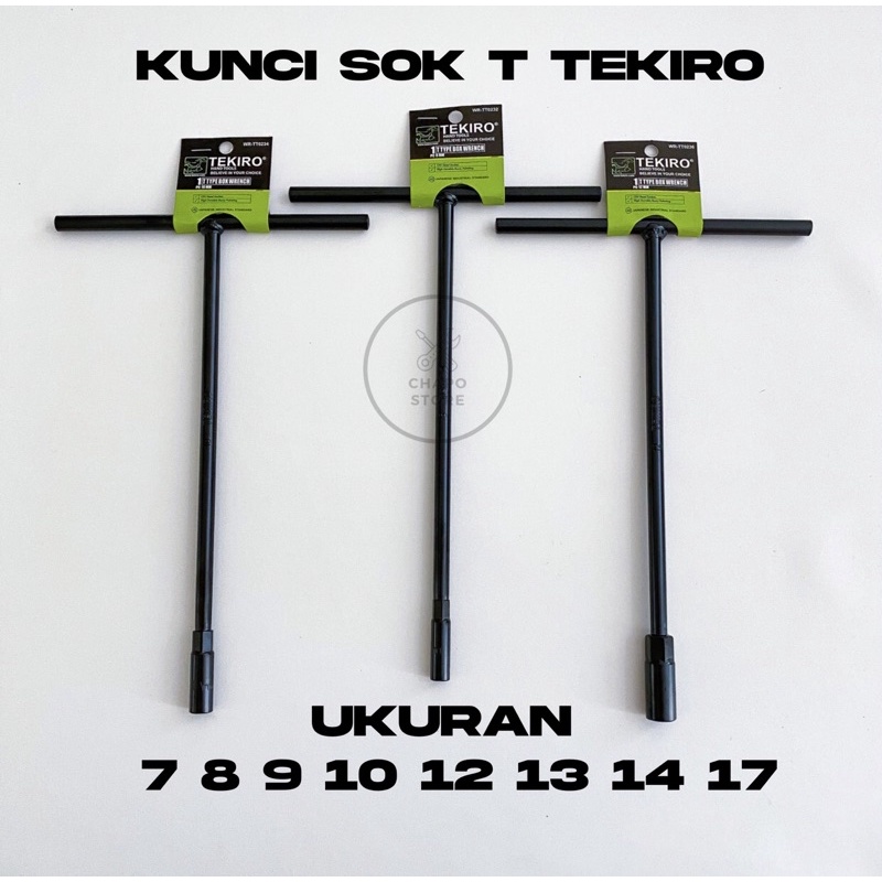 Tekiro kunci sok sock shock socket T 7 8 9 10 12 13 14 17 mm kunci T tekiro