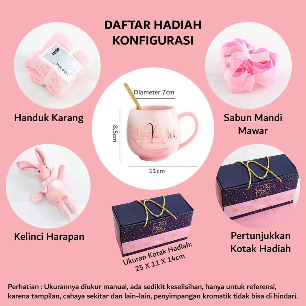 Set kotak hadiah gelas keramik couple gaya eropa utara gelas kopi mug hadiah pernikahan Mangkok Keramik