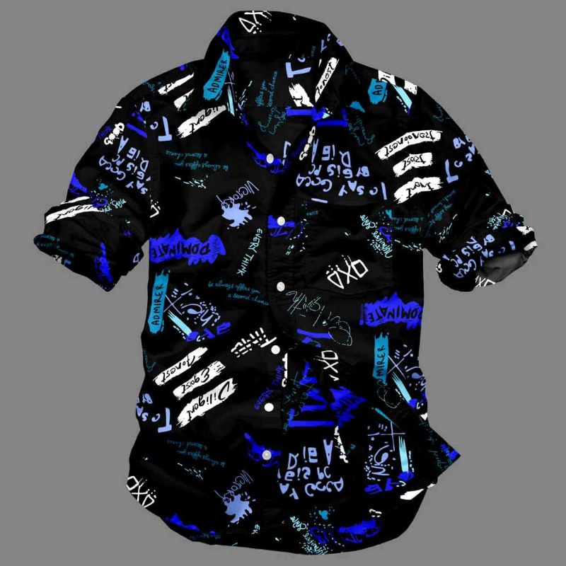 KEMEJA SURFING PENDEK PRIA||KEMEJA MOTIF BEST SELLER