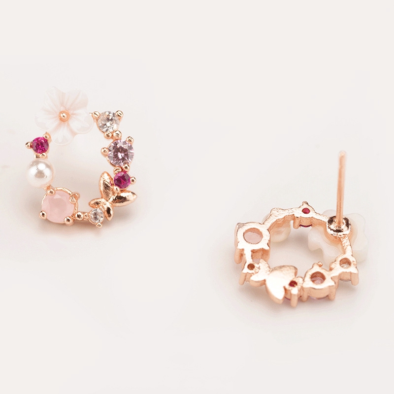 Anting mutiara Anting-anting pejantan penuh perempuan Kupu-kupu dan bunga