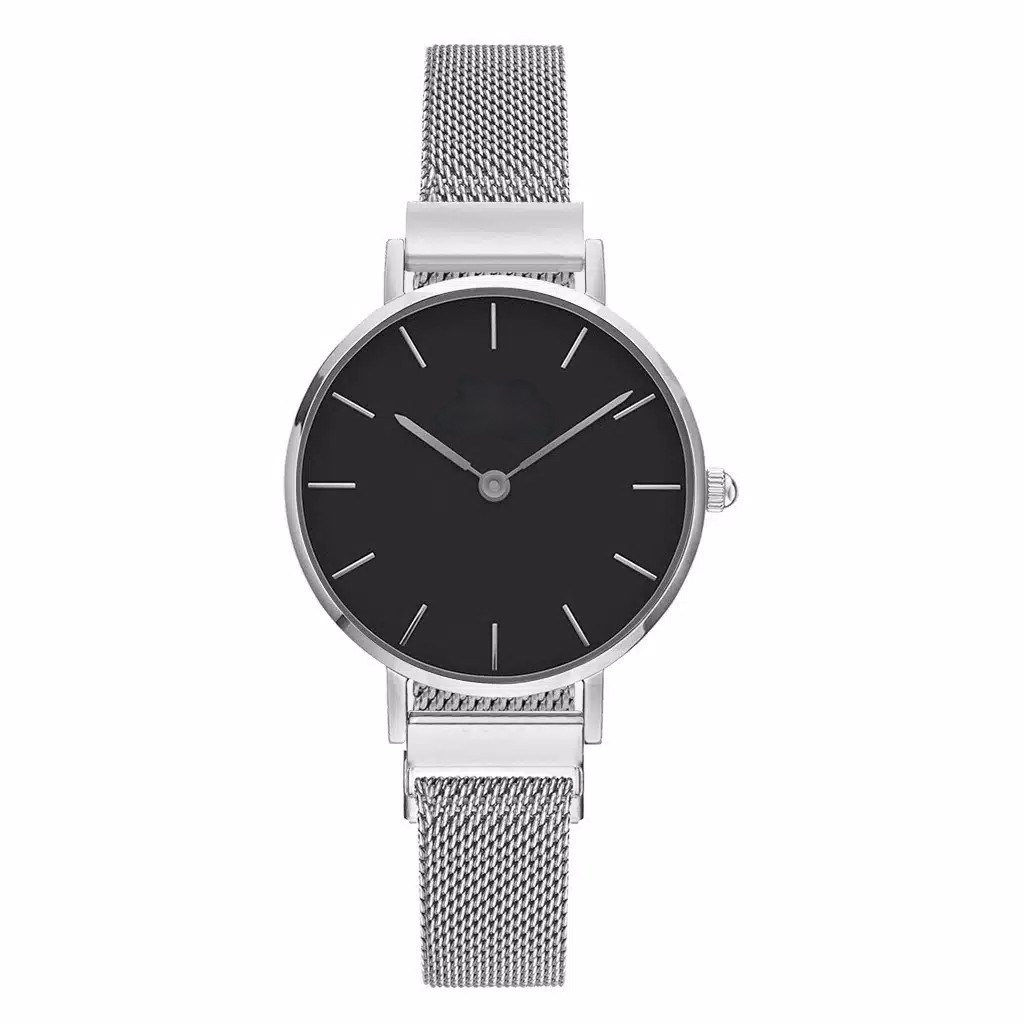 Jam Tangan Wanita DWe Classic Magnet Plat Putih/Hitam