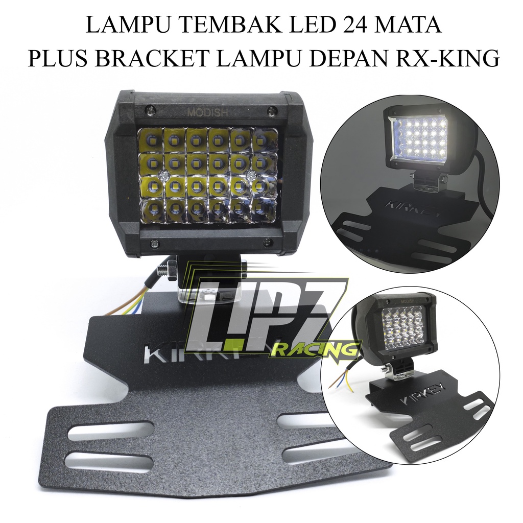 LAMPU HEADLIGHT LAMPU DEPAN LED RX-KING SERIES 6,12,18,24 LED PEARL CAHAYA PUTIH LENGKAP DENGAN PLAT BRACKET DUDUKAN LAMPU KIRKEY