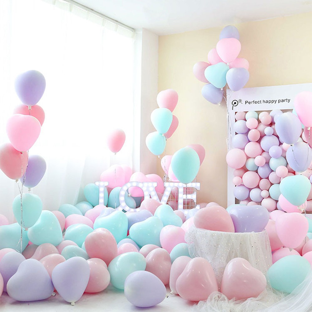 1pc Balon Udara Bentuk Macarons Permen Pastel Love Bahan Latex Untuk Dekorasi Pesta Ulang Tahun