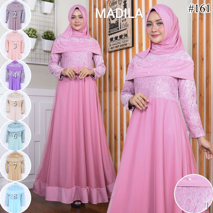 TERLARIS MAXI MADILA GAMIS CANTIK Gaun Pesta kondangan lebaran baju muslim - Ungu