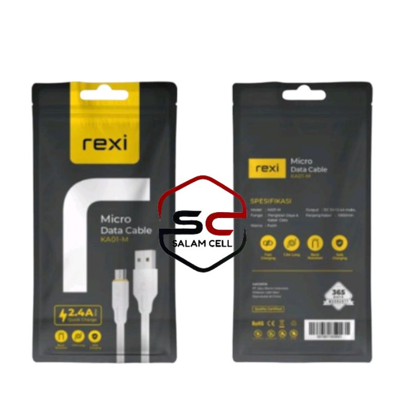 Kabel Data Micro Usb Rexi KA01-M 2,4A 5V Original Garansi Resmi