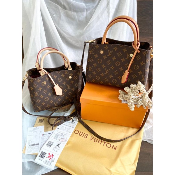 tas fashion Tote top handle LV montaigne free box