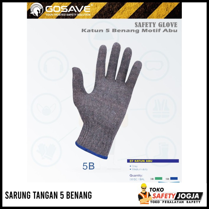 SARUNG TANGAN RAJUT POLOS BENANG 5 GOSAVE 1 LUSIN