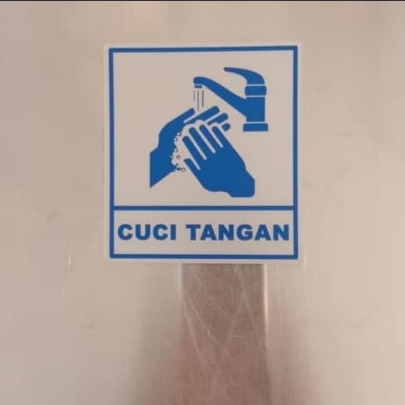 

SIGN LABEL STICKER K3 RAMBU CUCI TANGAN SIZE 8.5X9.5CM