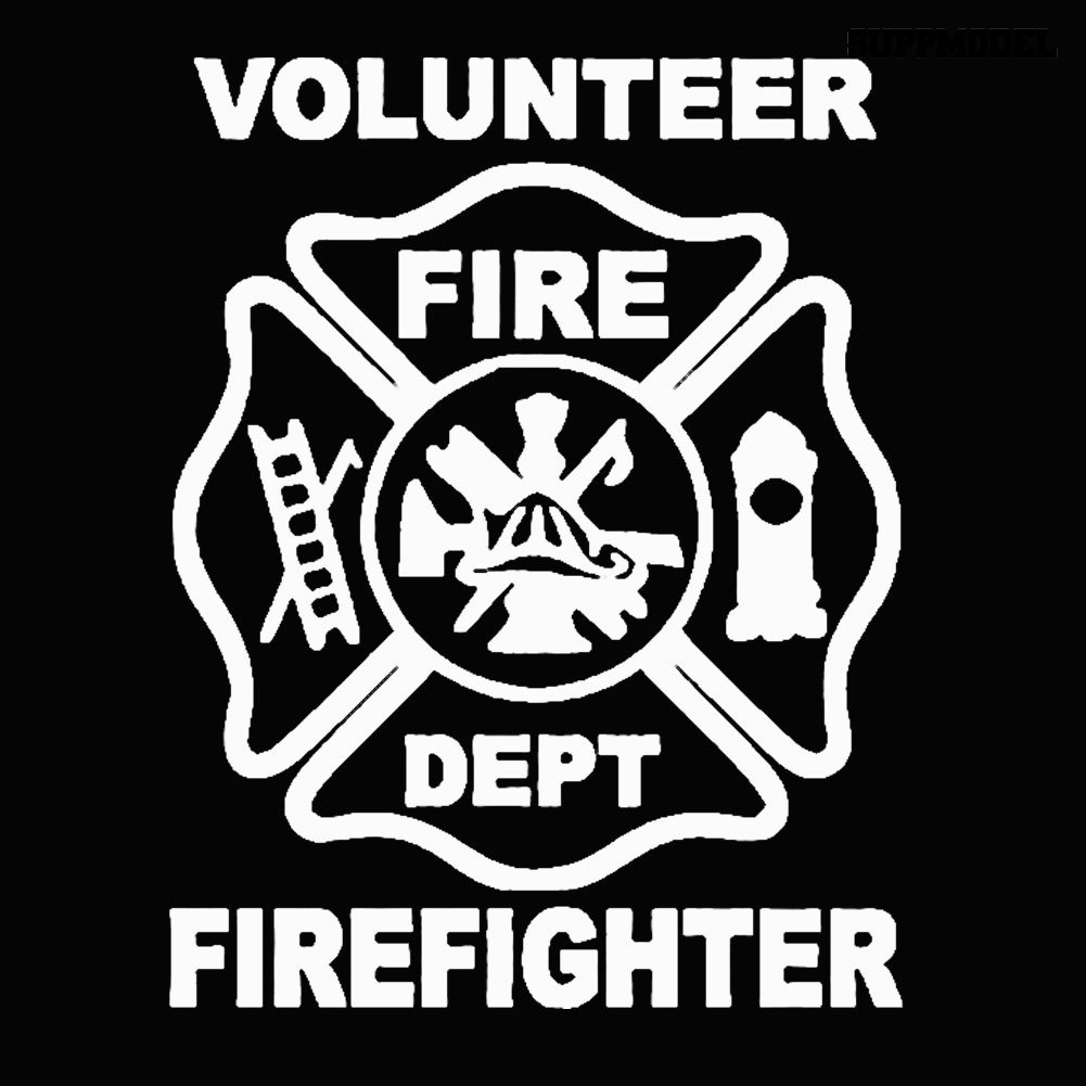 Sticker Decal Reflektor Dekorasi Bodykaca Jendela Mobil Motif Tulisan Volunteer Pemadam Kebakaran