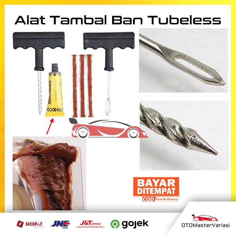 Alat Tambal Ban Tubles Repair Kit Tambal Ban Tubeless Mobil Motor