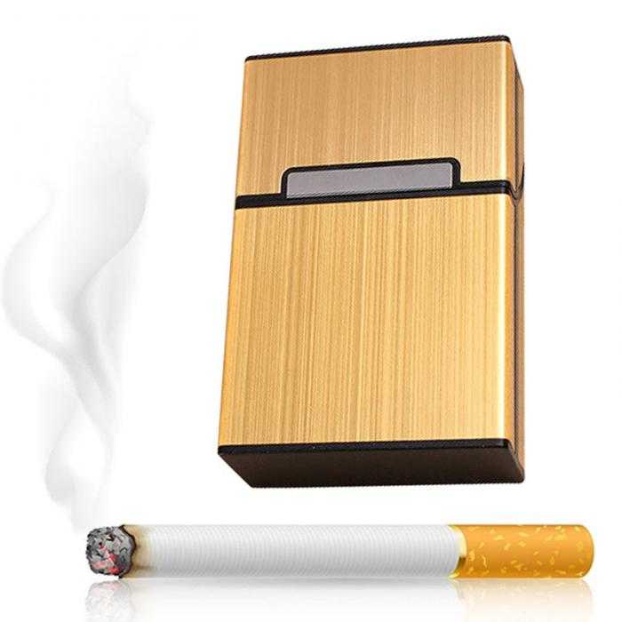 Firetric Kotak Bungkus Rokok Elegan Aluminium Cigarette Case - YH006-Gold