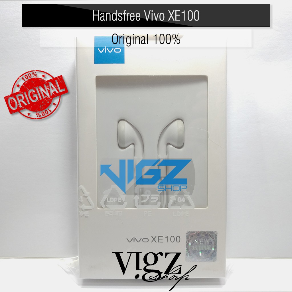 Handsfree Earphone HF Vivo XE100 With Mic Original 100%