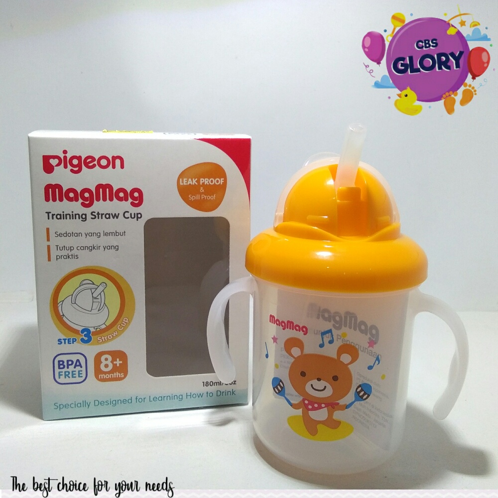 Pigeon Mag Mag Straw Cup Step 3 Botol Minum Sedotan Untuk Usia 8+ Bulan